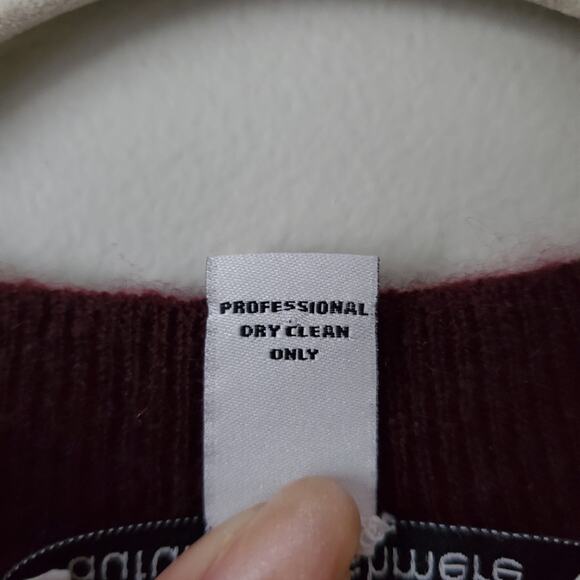 Autumn Cashmere Maroon Cut Out V Neck Sweater XS Cozy Minimalist Modern Scandi - Picture 5 of 15